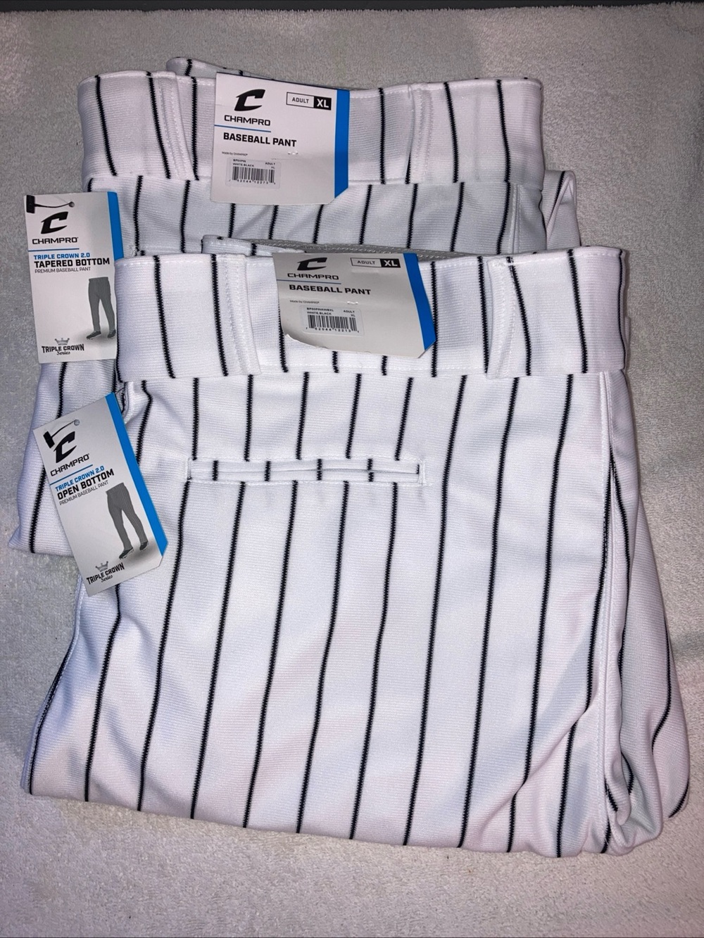 (2) Champro Men Triple Crown 2.0 Baseball Pant W/Pinstripe Adult XL ‼️READ